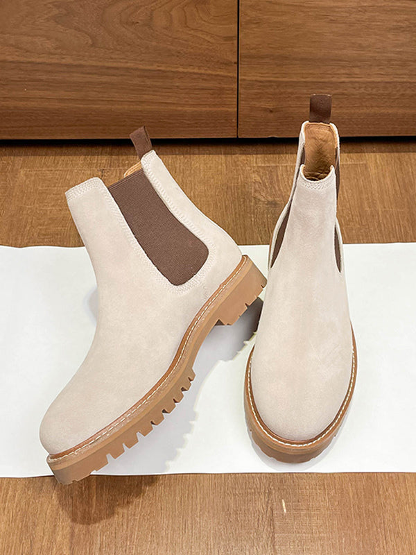 Mirilis - white leather chelsea boots for men