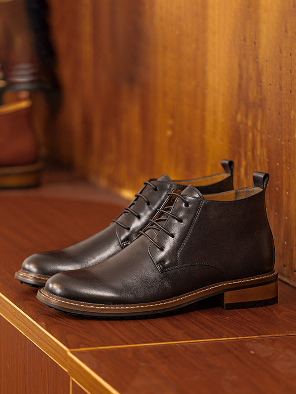Lyravia - brown leather boots for men