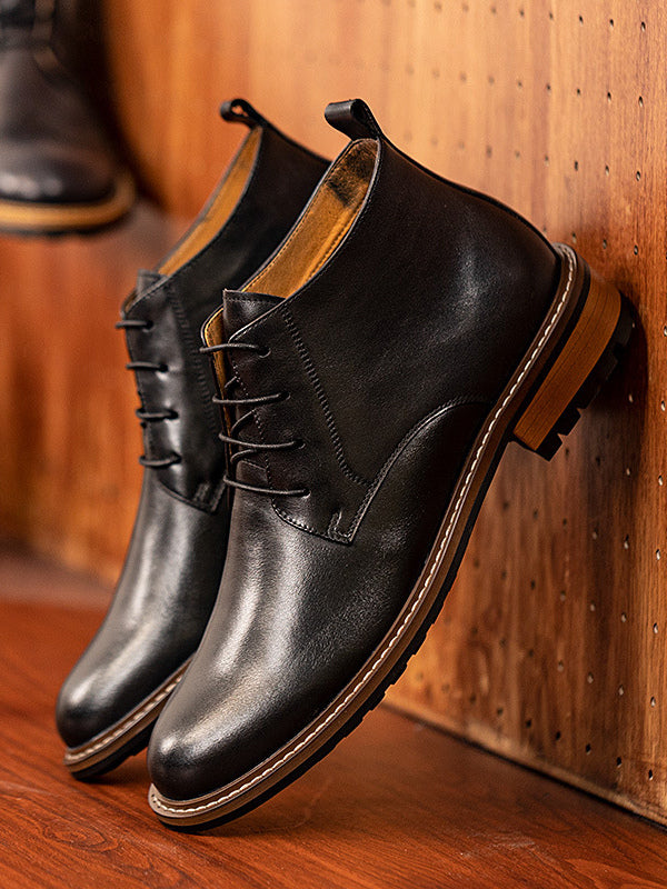 Lyravia - brown leather boots for men