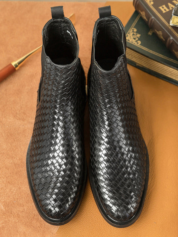 Clairaris - black leather chelsea boots for men