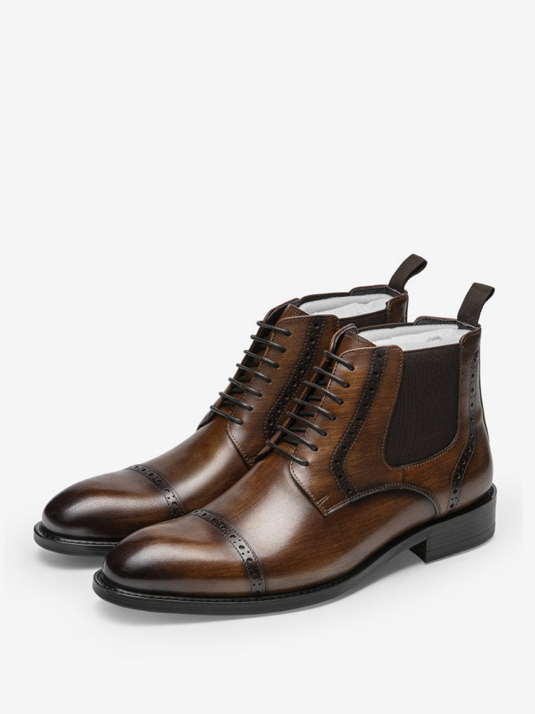 Quarano - brown leather boots for men