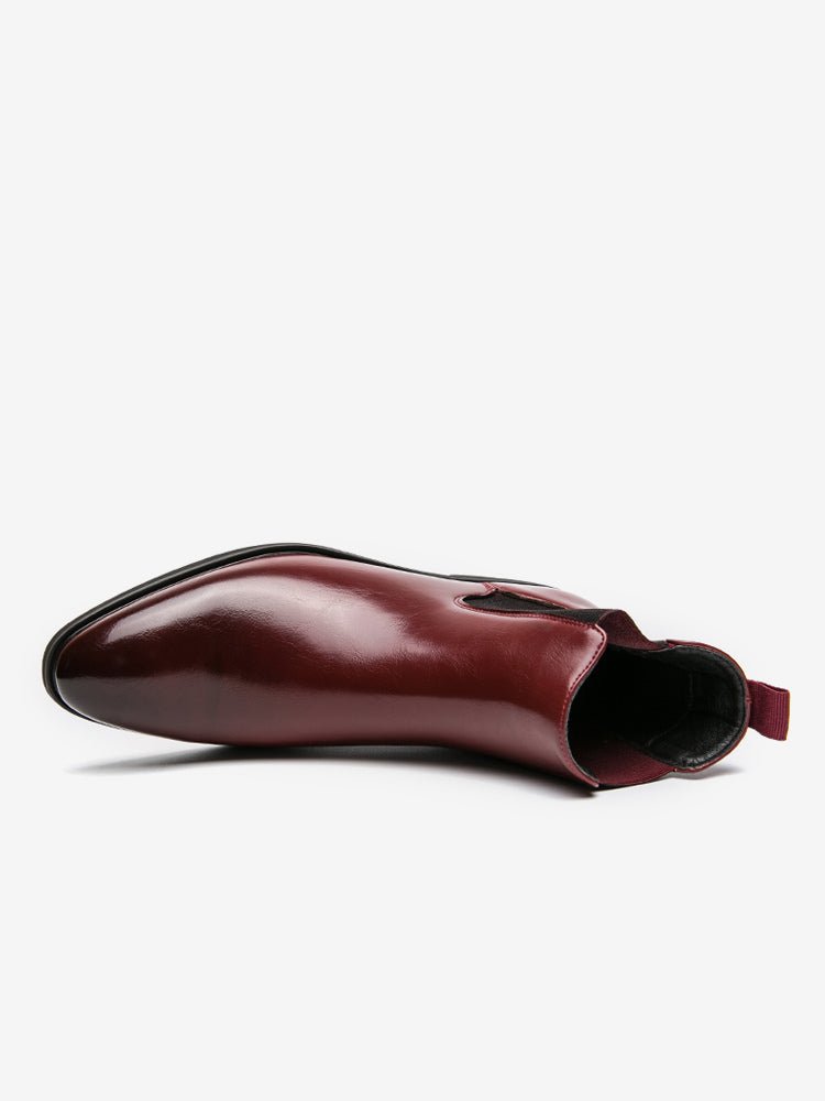 Carlo - burgundy leather chelsea boots for men