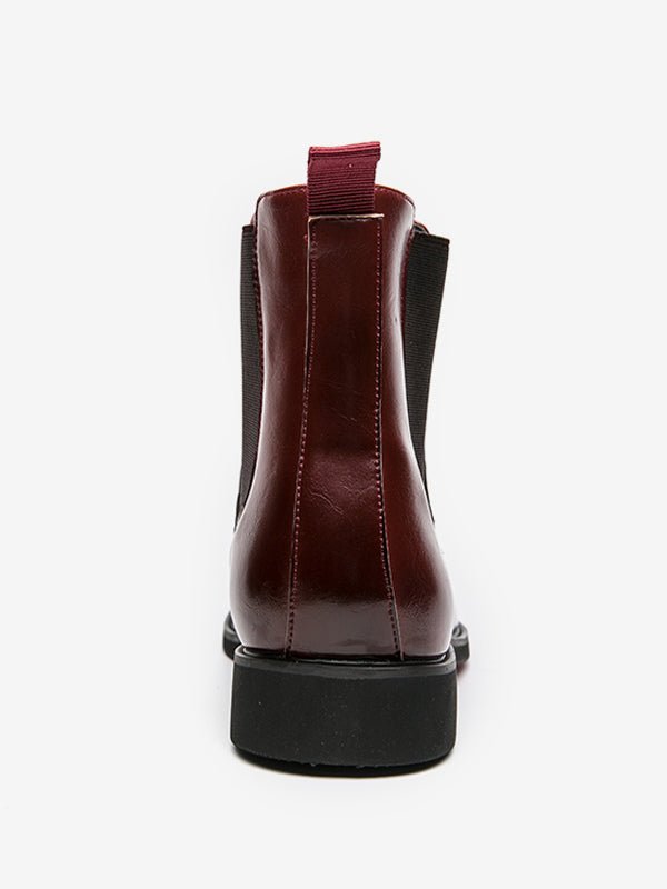 Carlo - burgundy leather chelsea boots for men