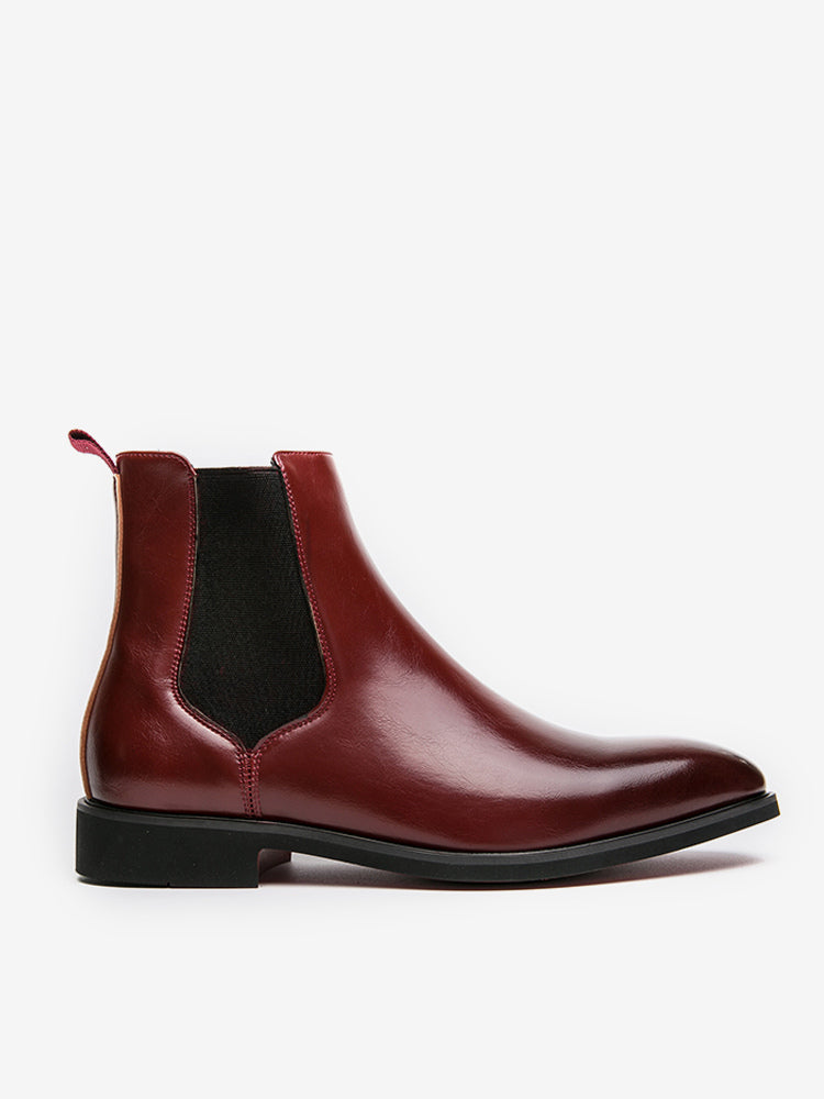 Carlo - burgundy leather chelsea boots for men