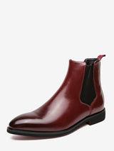 Carlo - burgundy leather chelsea boots for men