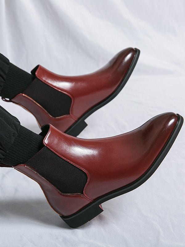 Carlo - burgundy leather chelsea boots for men