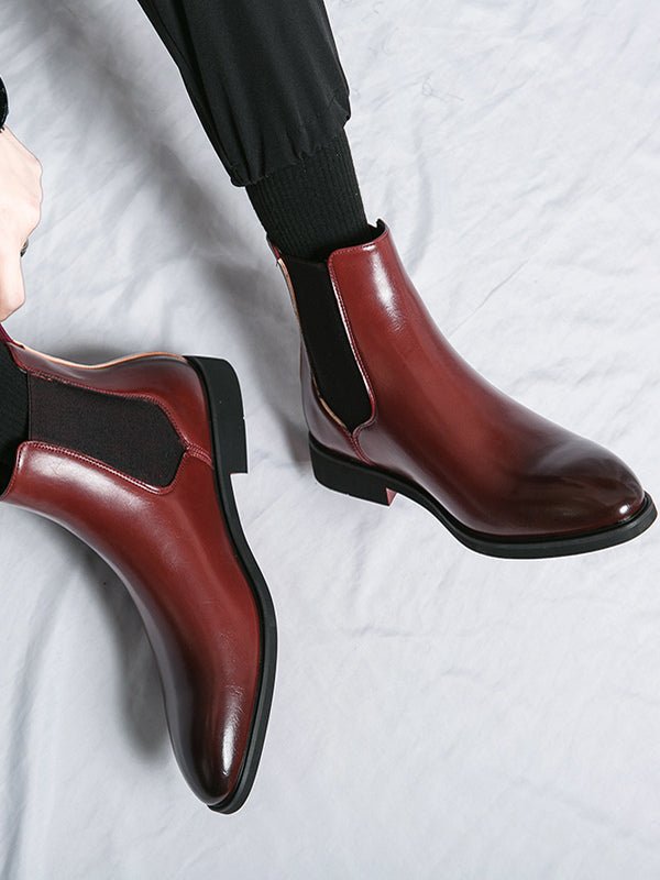 Carlo - burgundy leather chelsea boots for men