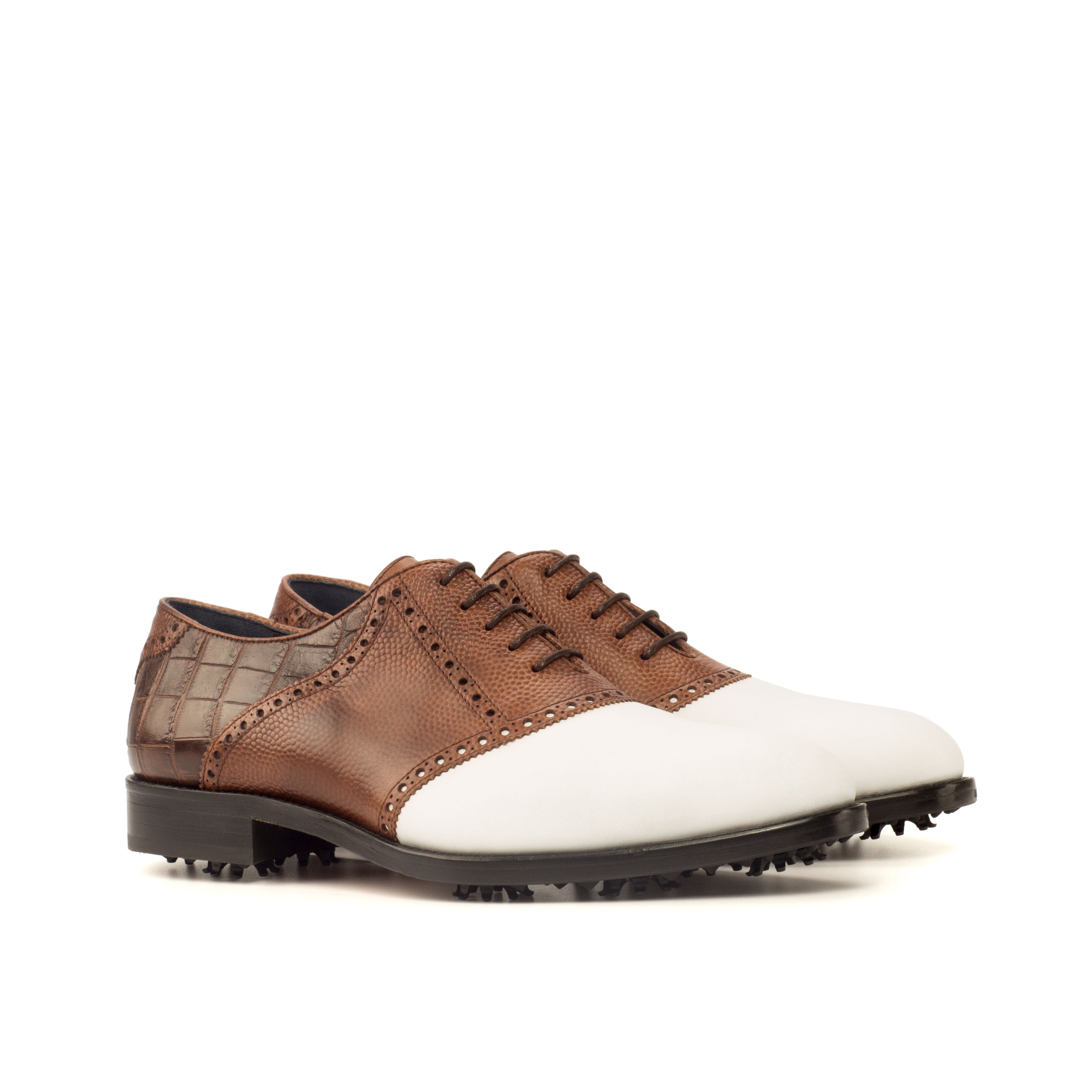 Navianta - Two-tone leather golf oxford dress shoes