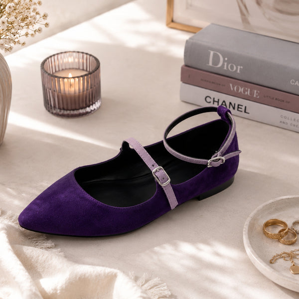 Auresia suede ankle-strap Mary Jane flats for women, view 3 of 3