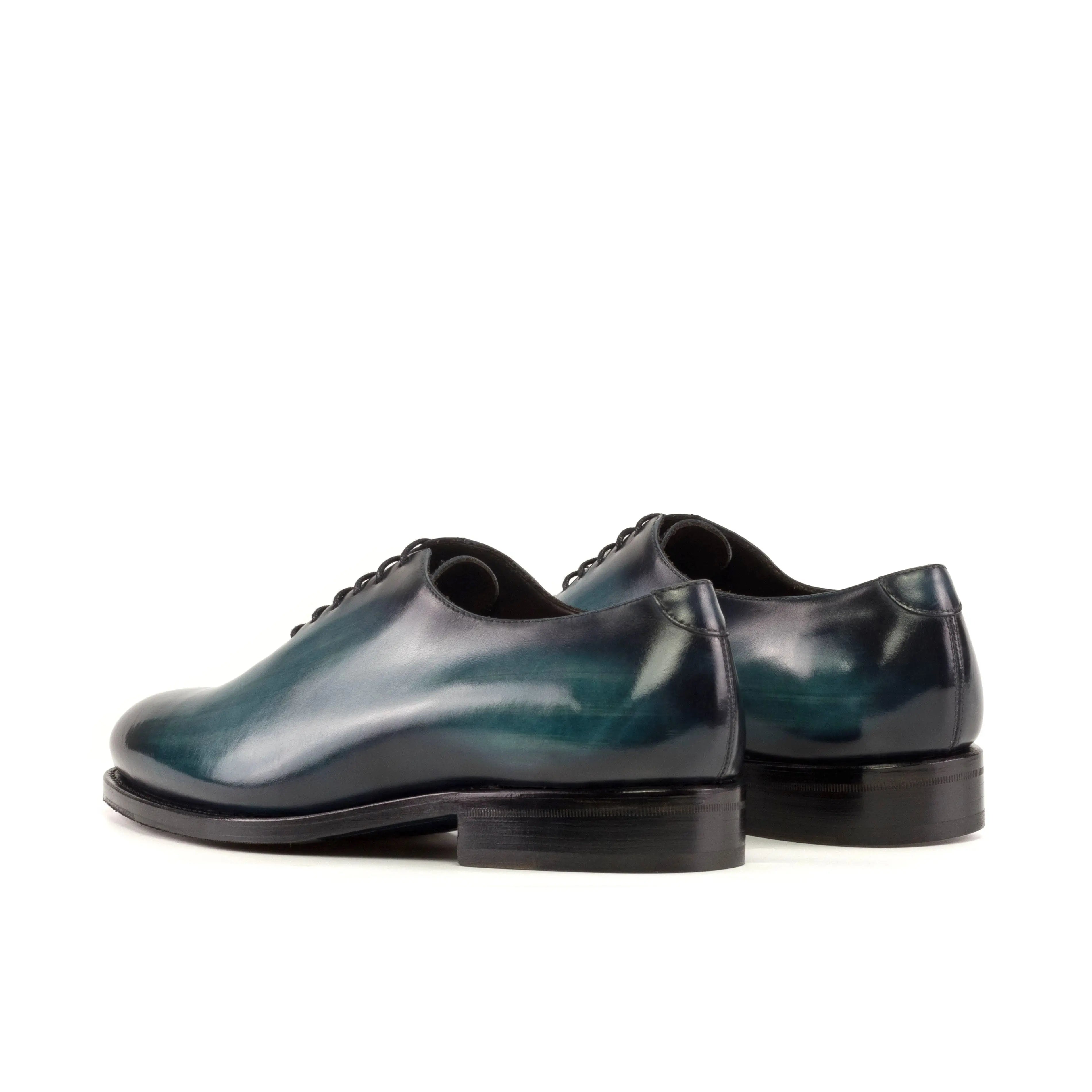 Arconya Navy - Leather patina Whole Cut oxford dress shoes. Big Sizes