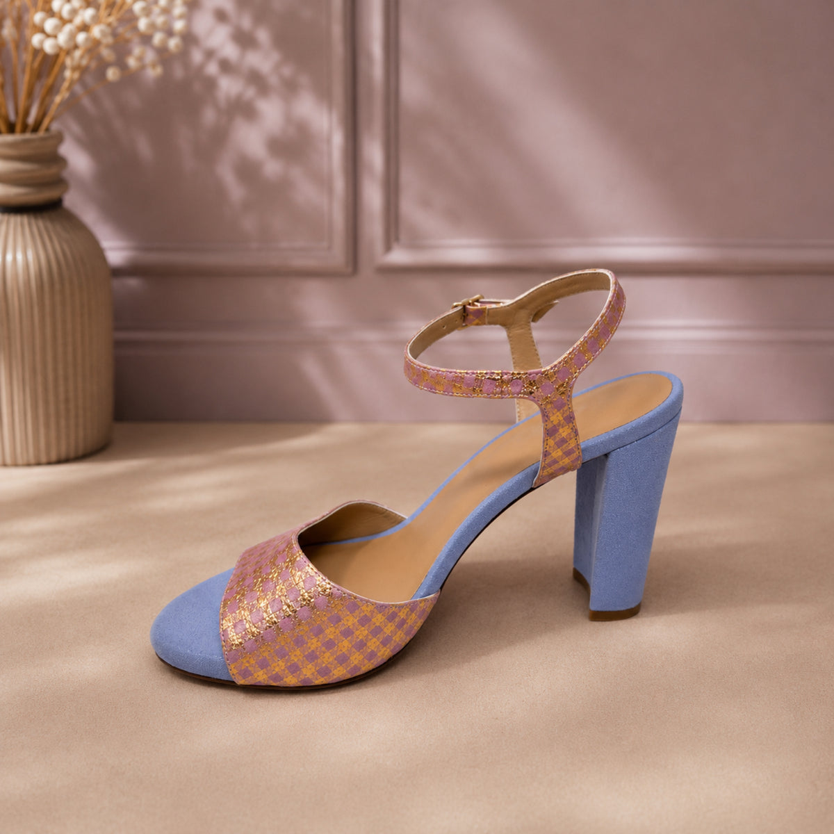 Travesia leather block-heel ankle-strap sandals for women, view 2 of 3