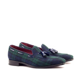 Espe - Men's Blue & Green Sartorial Fabric Tassels Loafers