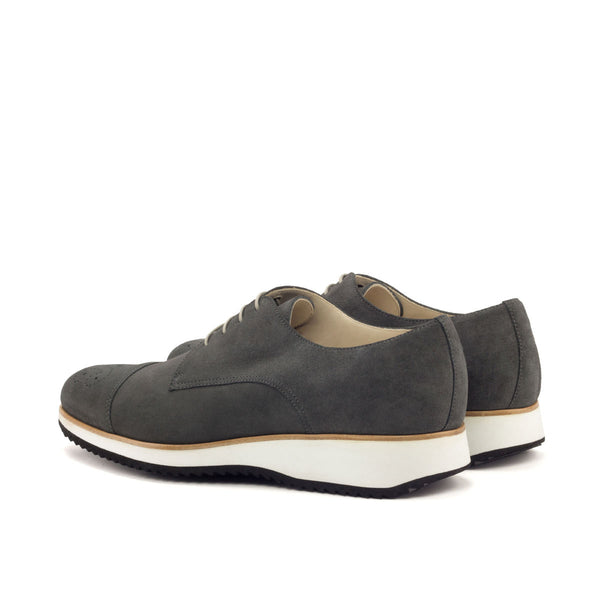 Capra2 - men's grey buck shoes. genuine suede leather & wedge rubber sole