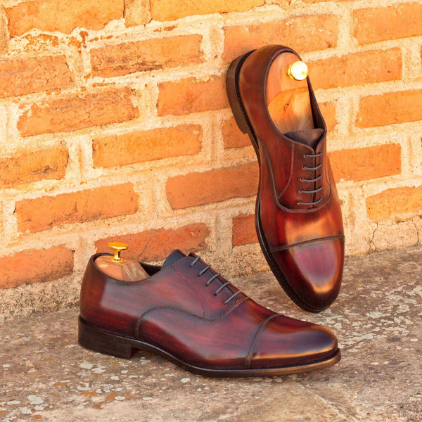 Luvar - Unique Patina Red leather oxford dress shoes for men