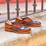 Tesoroa - Patina leather brogue shoes