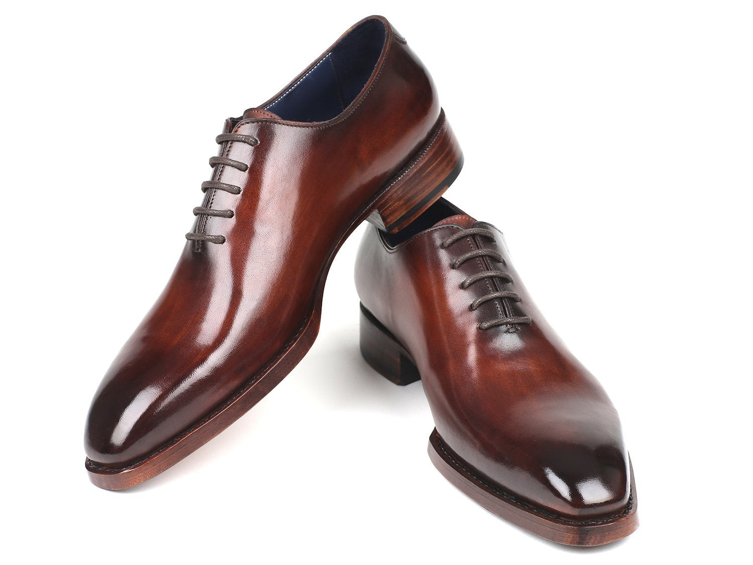 Goodyear Welted Wholecut Oxfords Brown Hand-Painted