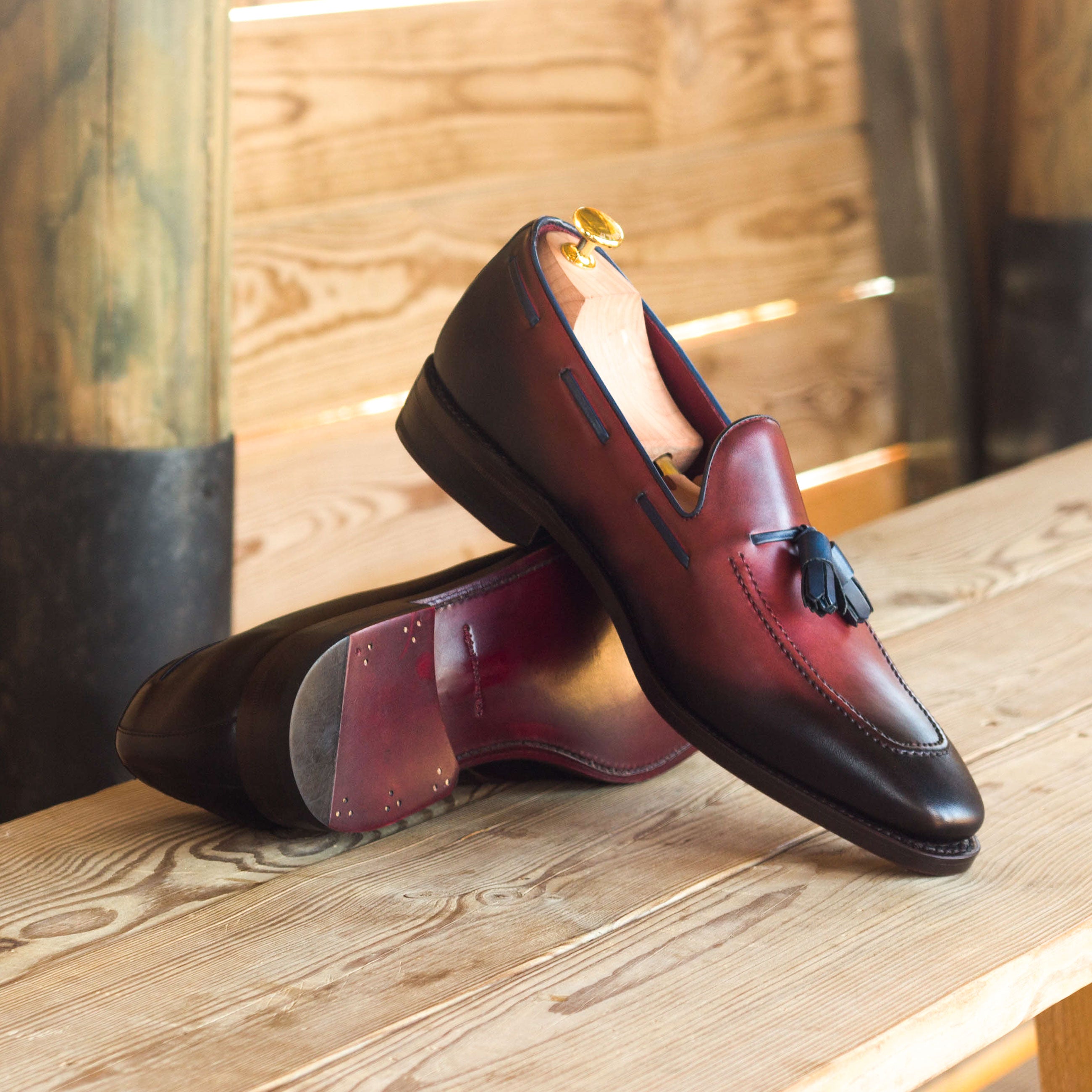 Manoli - Oxblood tassel leather Loafers for men