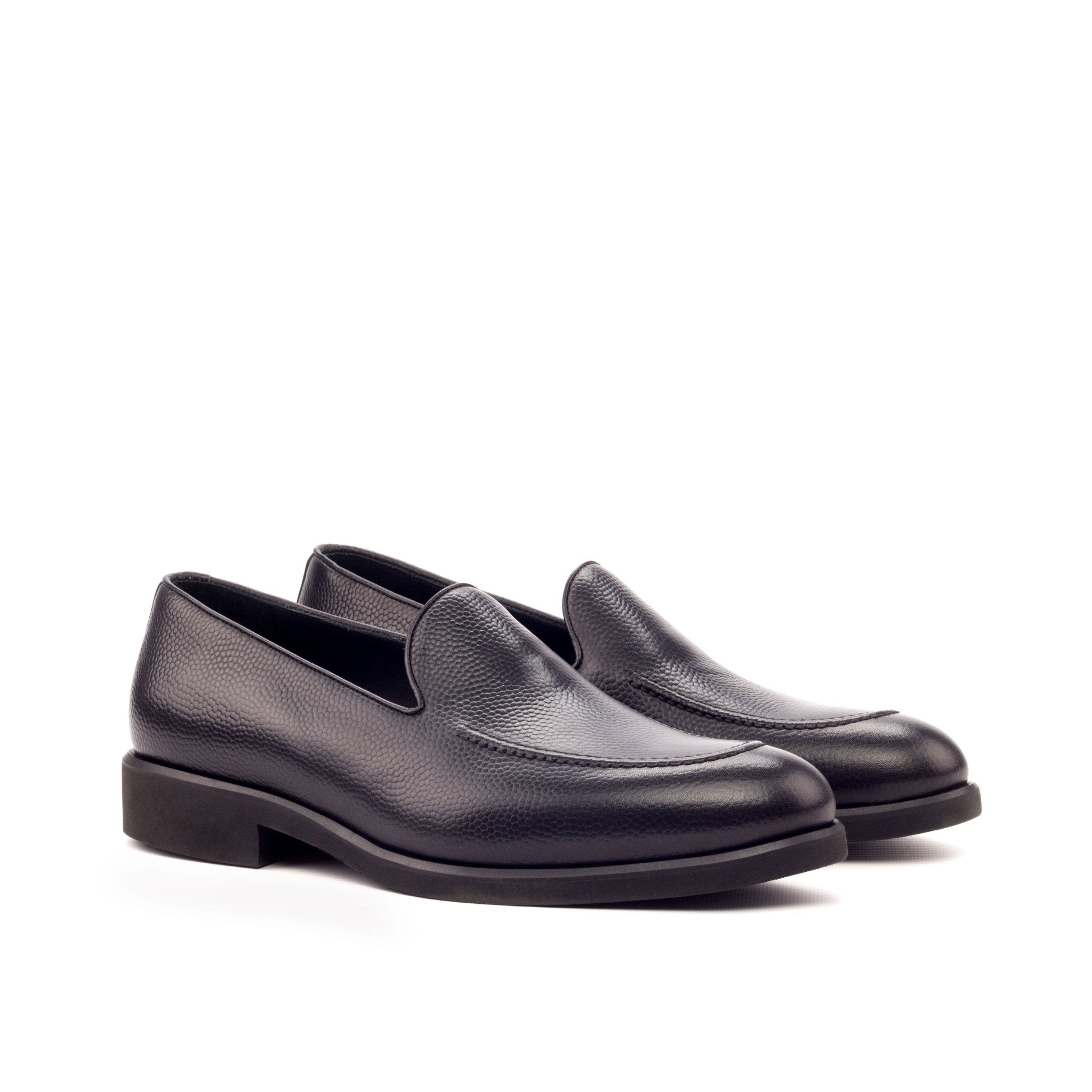 Puntini - Luxury red bottom pebbled leather venetian loafers for men