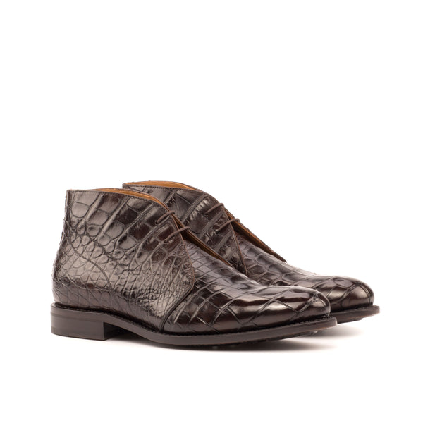 Ventanta - alligator print/crocodile embossed leather chukka boots