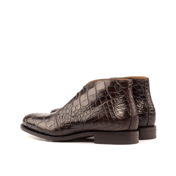 Ventanta - alligator print/crocodile embossed leather chukka boots