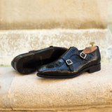 Sotica 4 - Genuine alligator leather Double monkstraps shoes