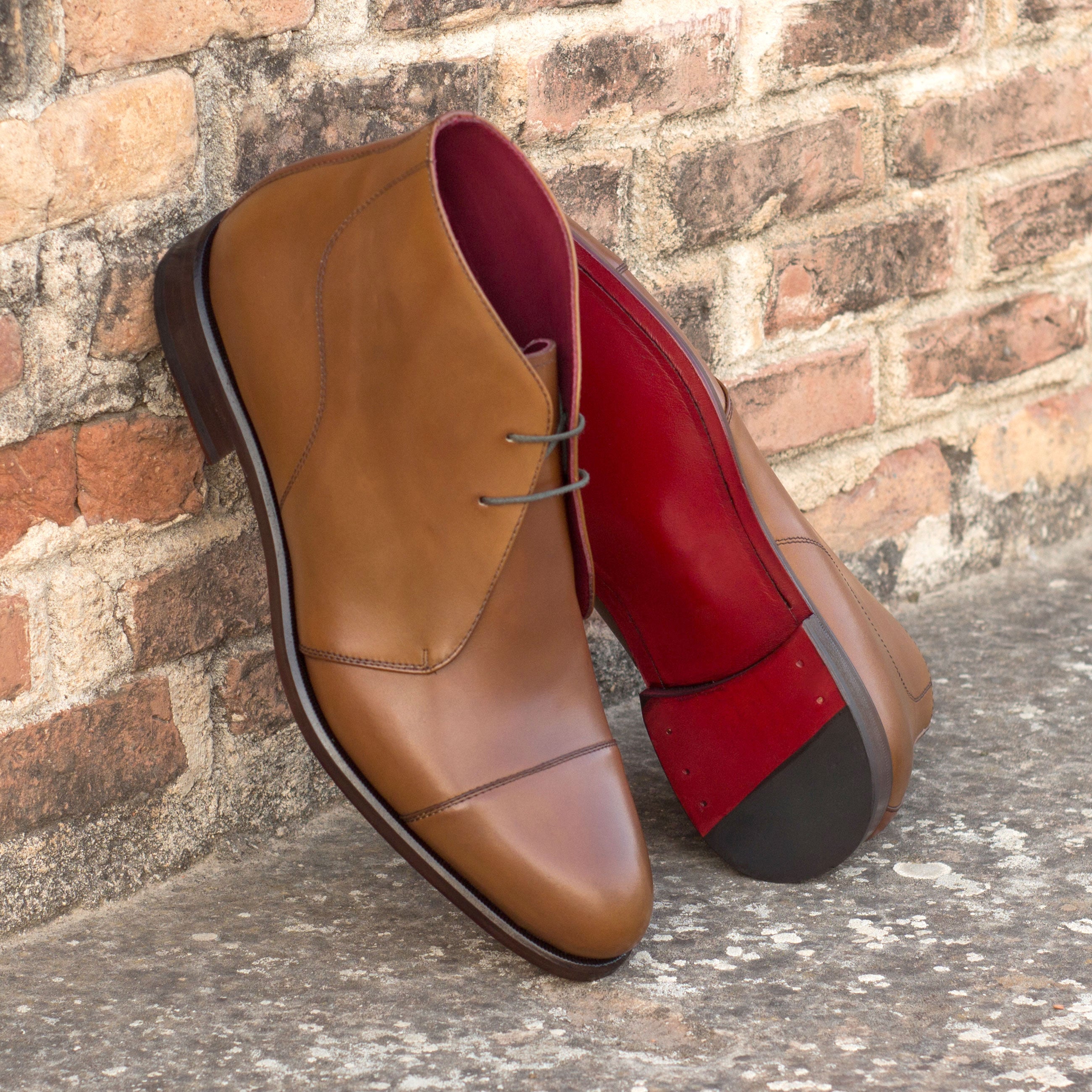 Coressa - leather red bottoms sole chukka boots