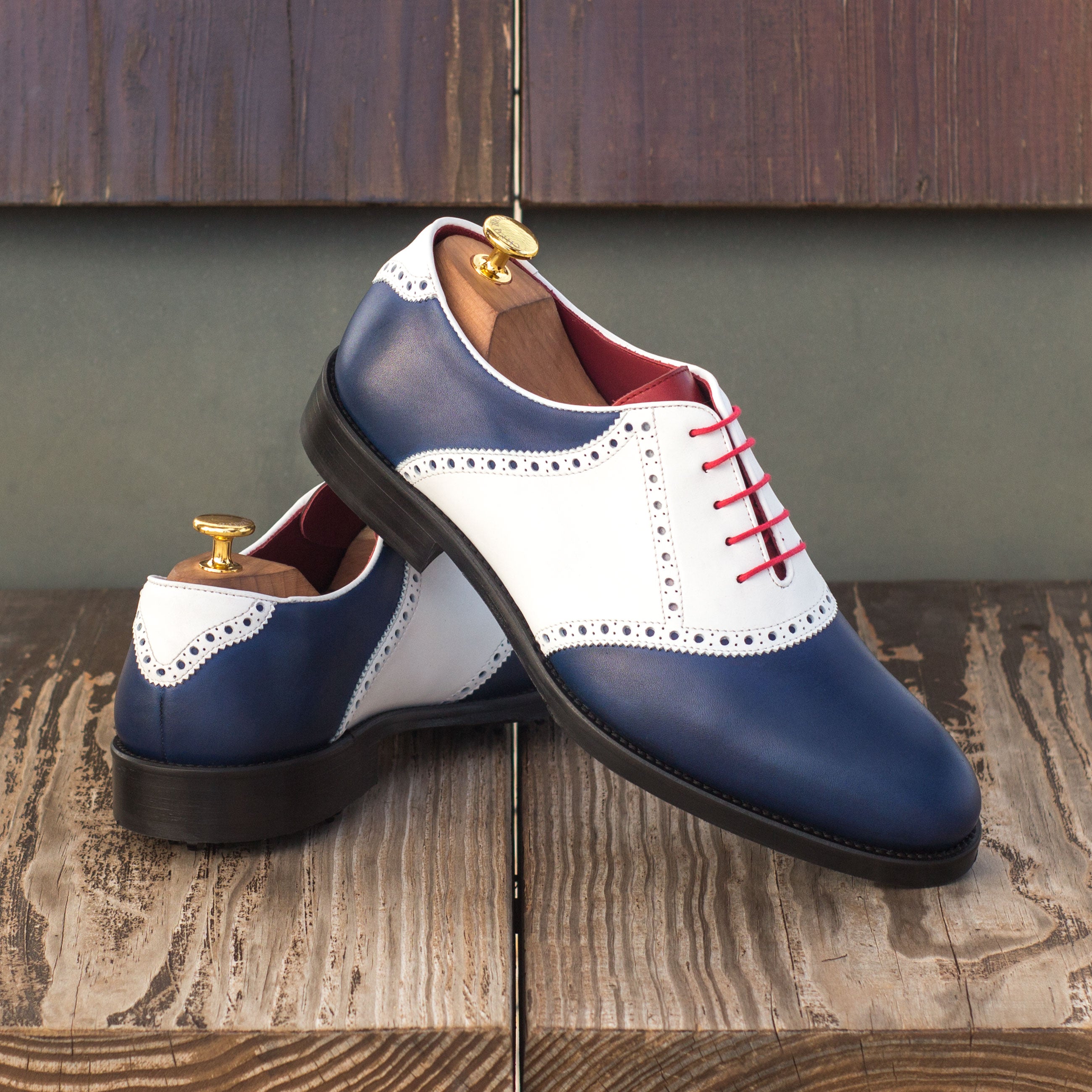 Ravara - leather saddle oxfords golf shoes