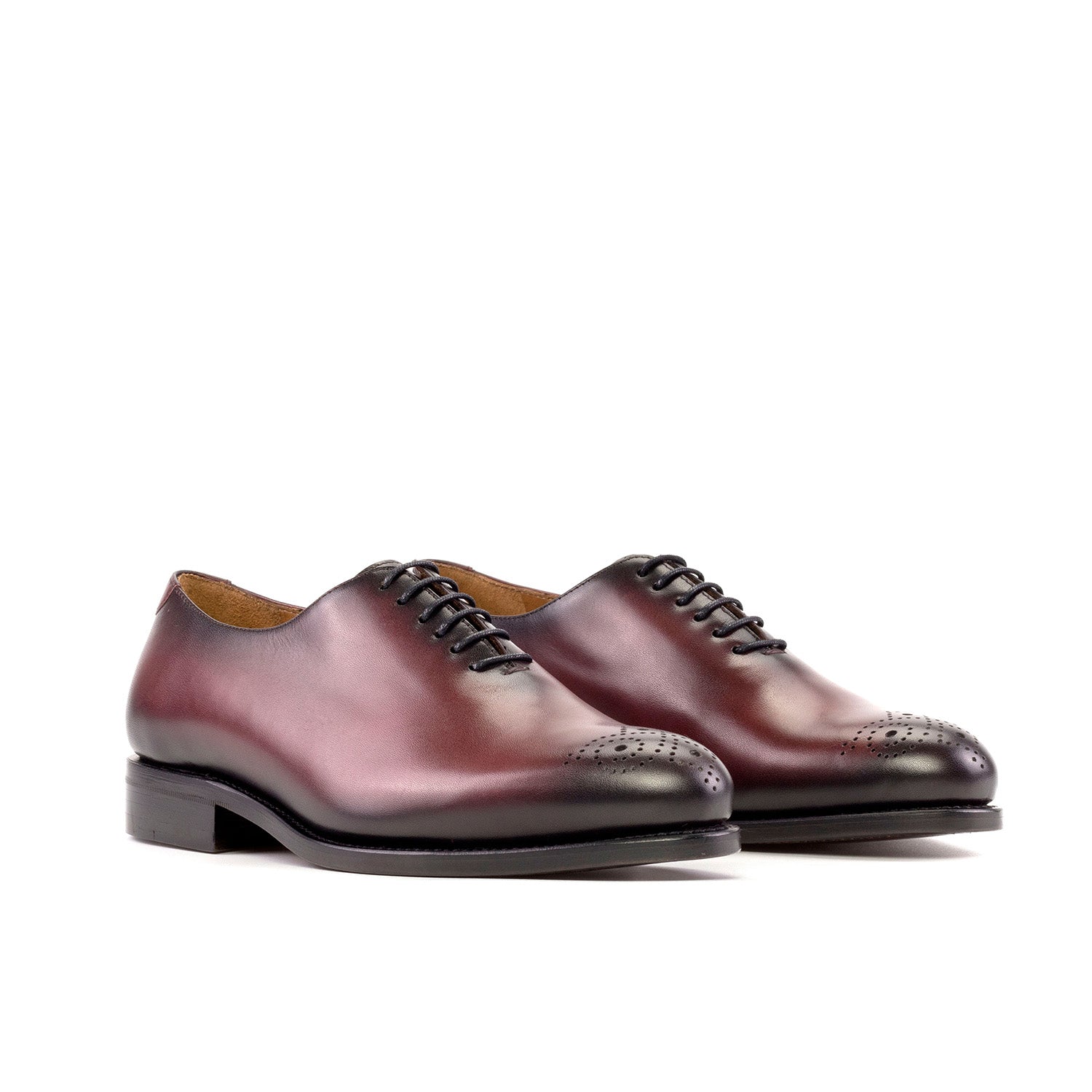 Ardito S - Men's Burgundy Leather Wholecut Oxfords with artwork sole