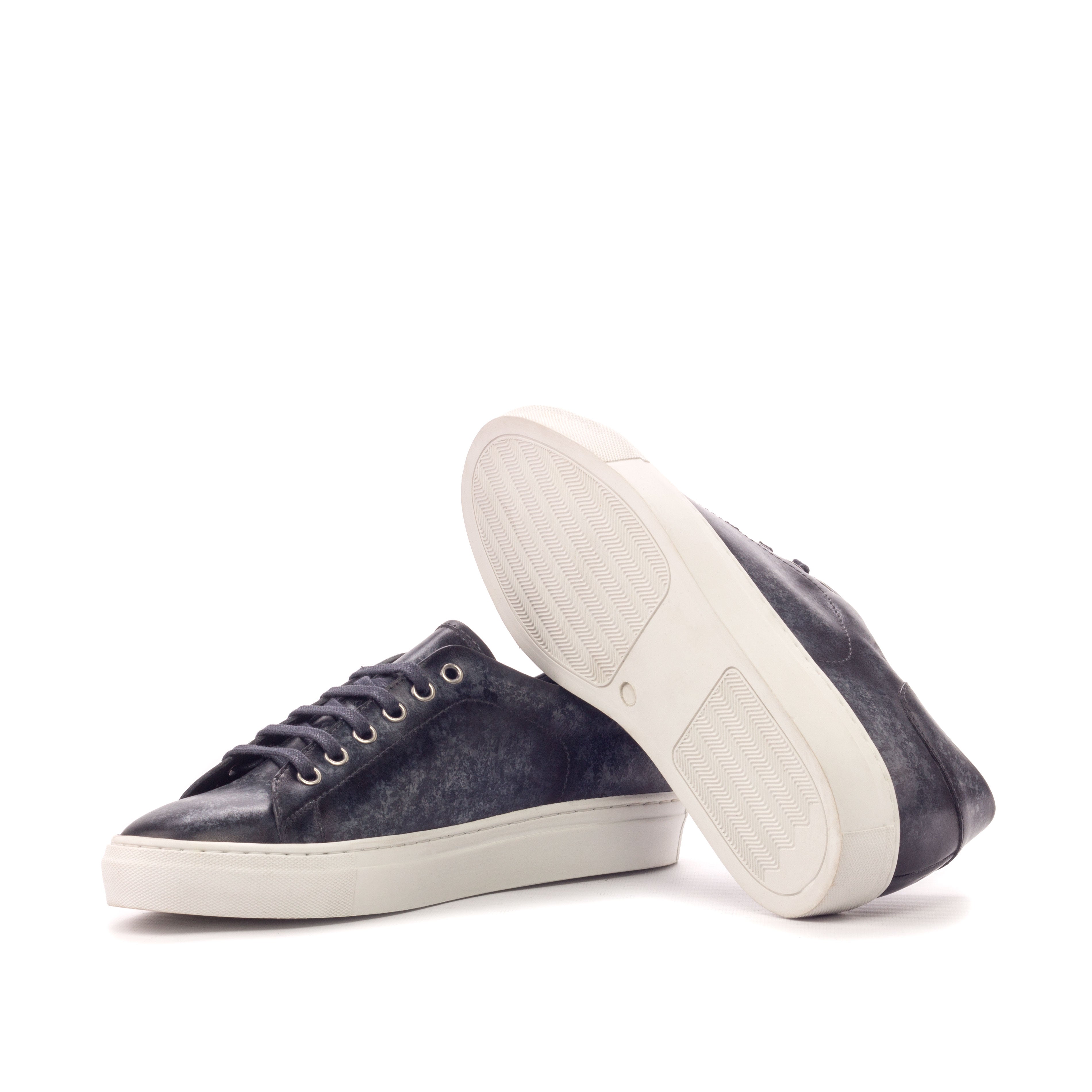 Dimaro -  Grey Men's Hand-Painted Italian Dress Sneakers