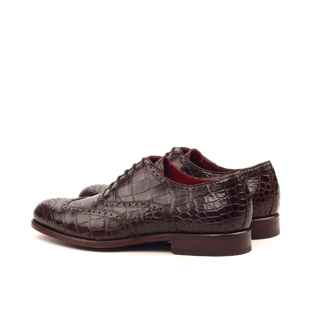 Belano - crocodile embossed leather brogue oxford shoes
