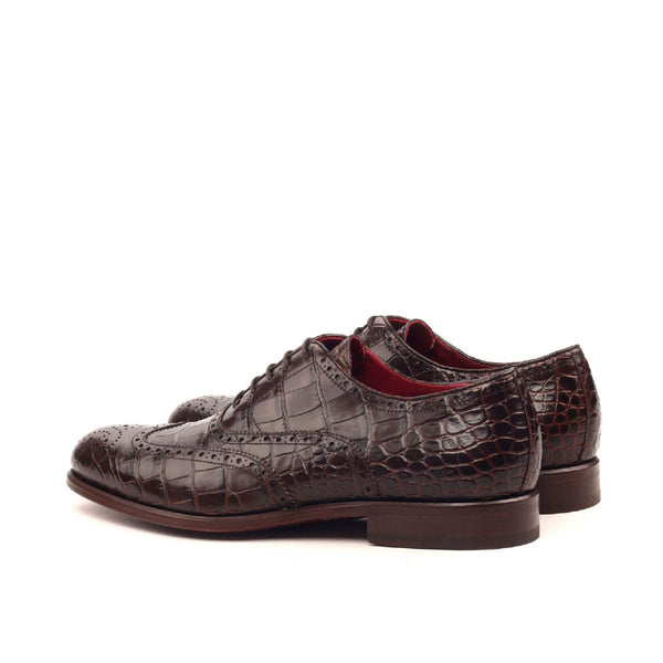 Belano - crocodile embossed leather brogue oxford shoes