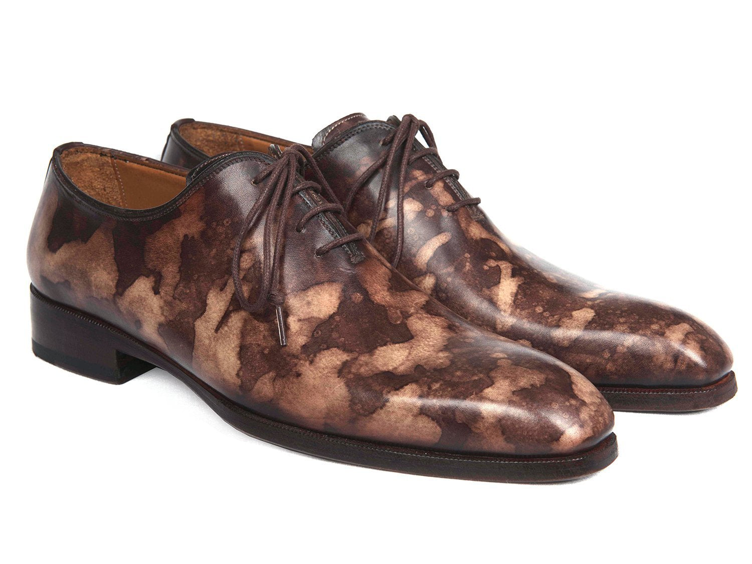 Camouflage Hand-Painted Wholecut Oxfords Brown