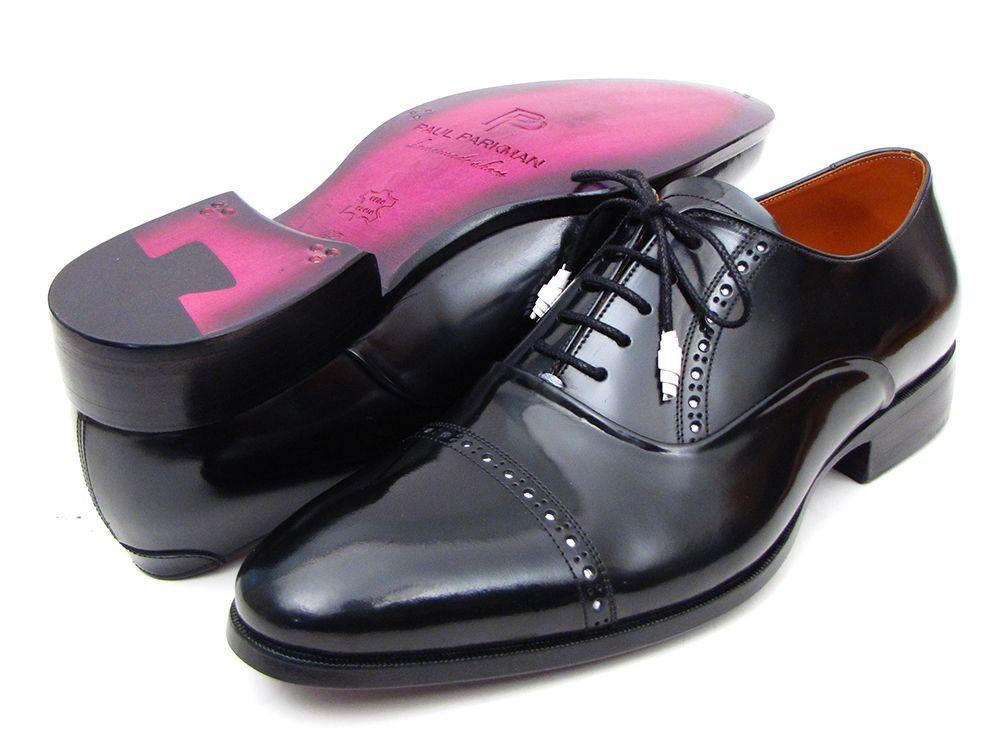 La Bella - Men's Captoe Oxfords Black Dress Shoes