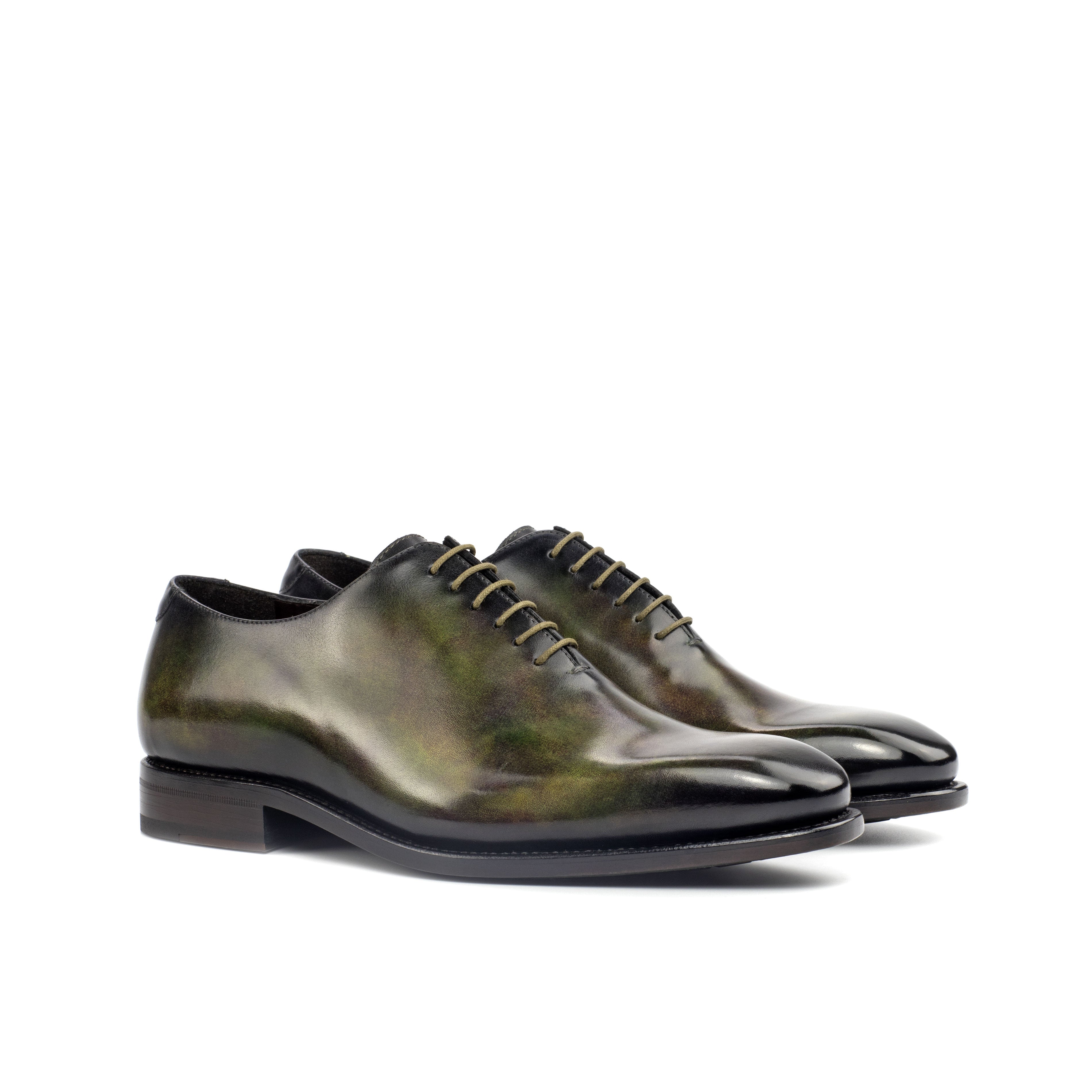 ARCONYA Green - Leather patina Whole Cut oxford dress shoes. Big Sizes