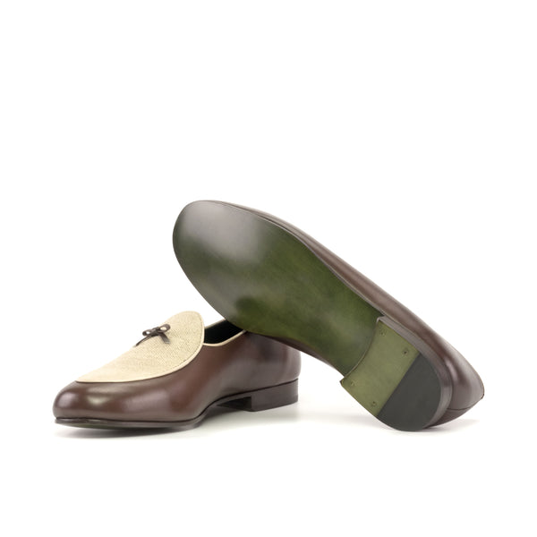 Verala - Classic two-tone Belgian loafers for men with linen upper