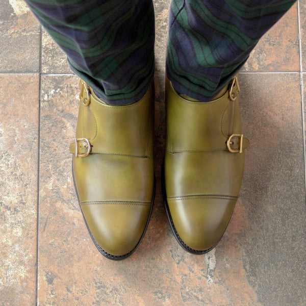 Lerza - red bottoms double monk strap loafer shoes for men