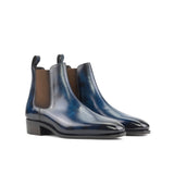 Pandina - Patina Denim Navy leather Chelsea boots for men