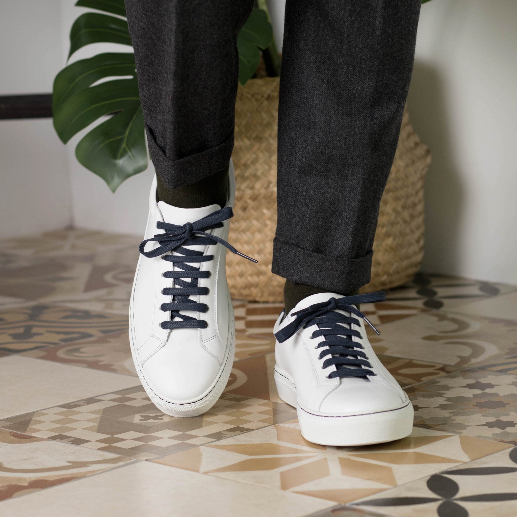 Volare -  White Men's Italian Leather Dress Sneakers