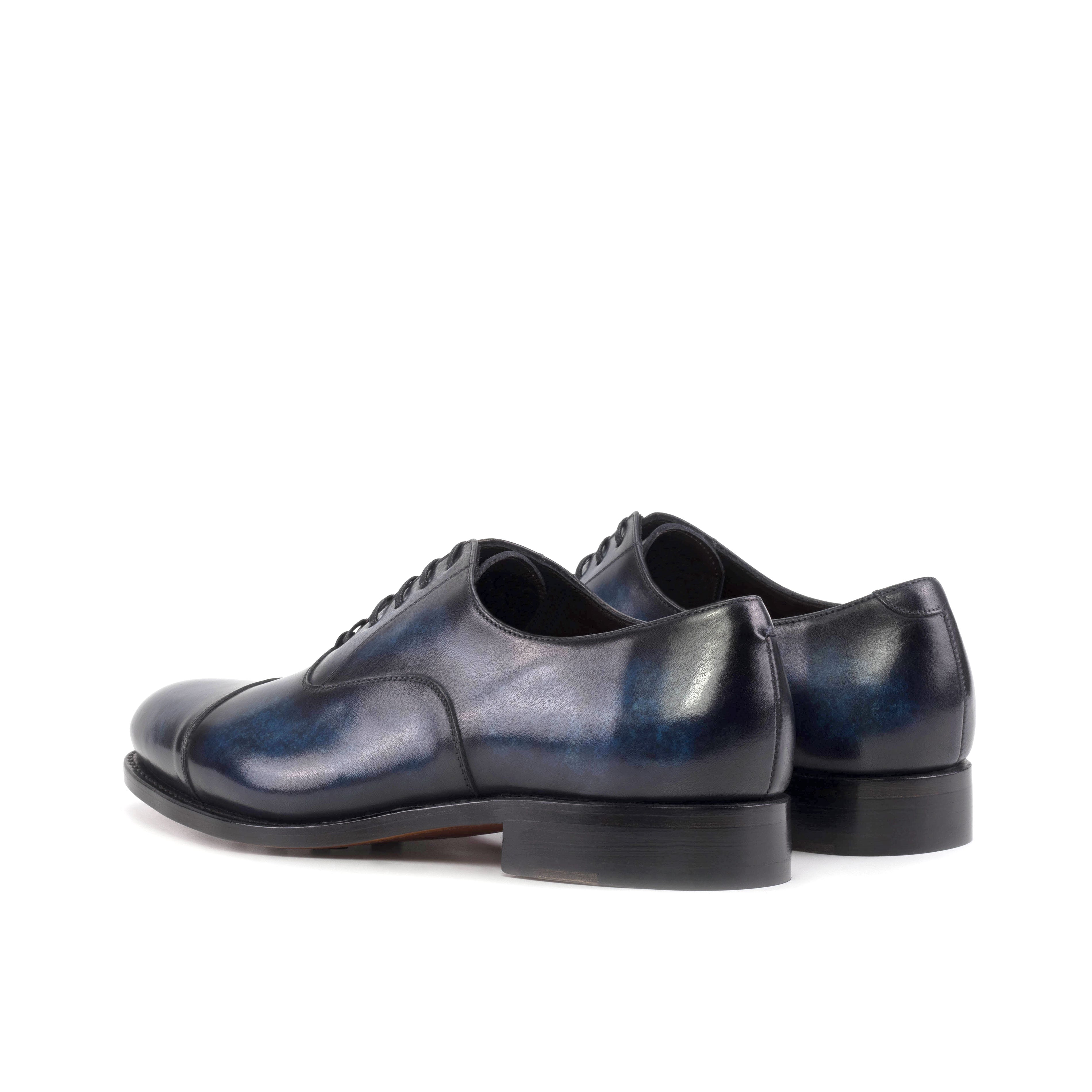 Ravina - Elegant navy leather oxford dress shoes for men