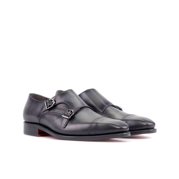 Lerza - red bottoms double monk strap loafer shoes for men