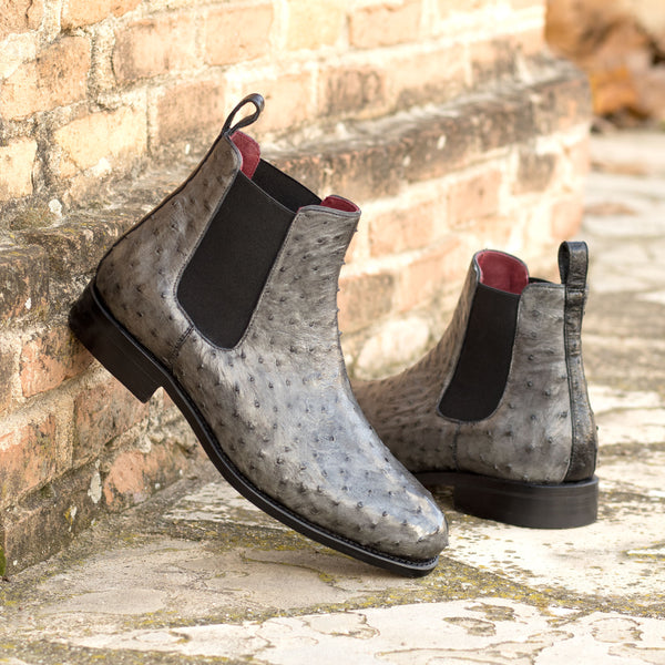 lupan - Ostrich Skin Chelsea Boots for men
