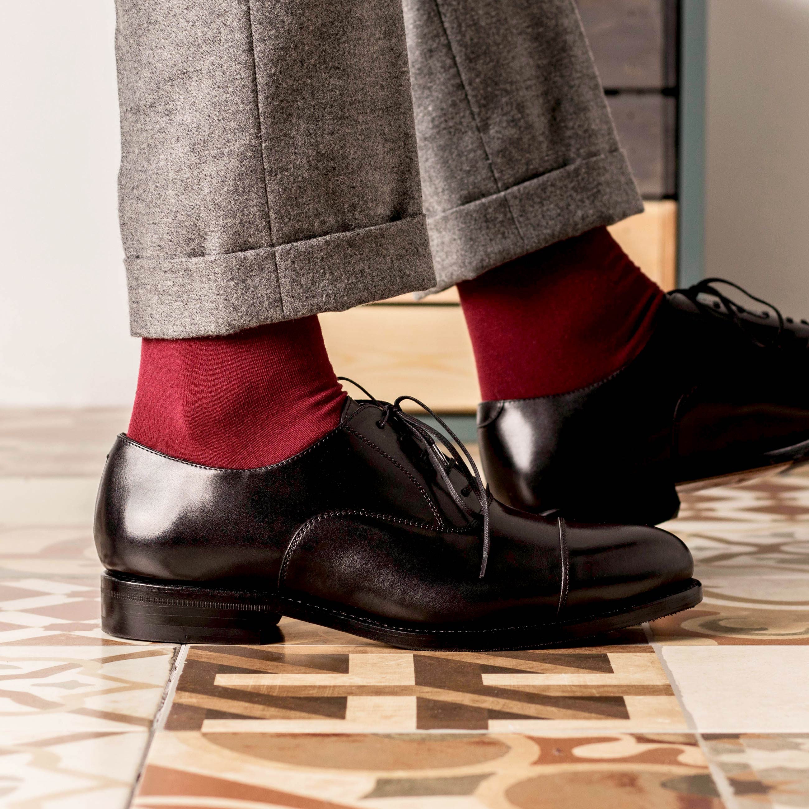 Rozo2  - classic red bottoms sole leather oxford dress shoes