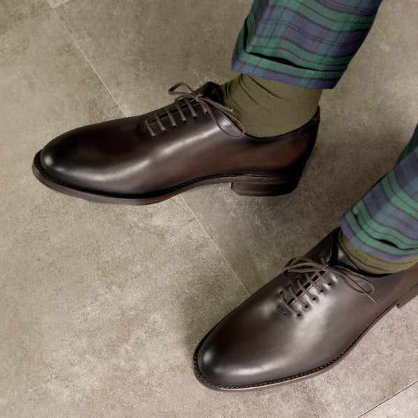 Raggio2 - Classic brown oxford whole cut dress shoes for men