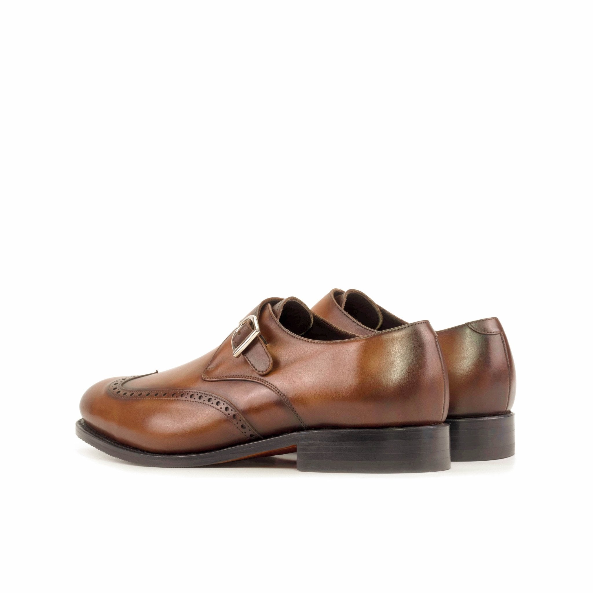 Laspa3  - Classic brown single monk strap office dress shoes for men