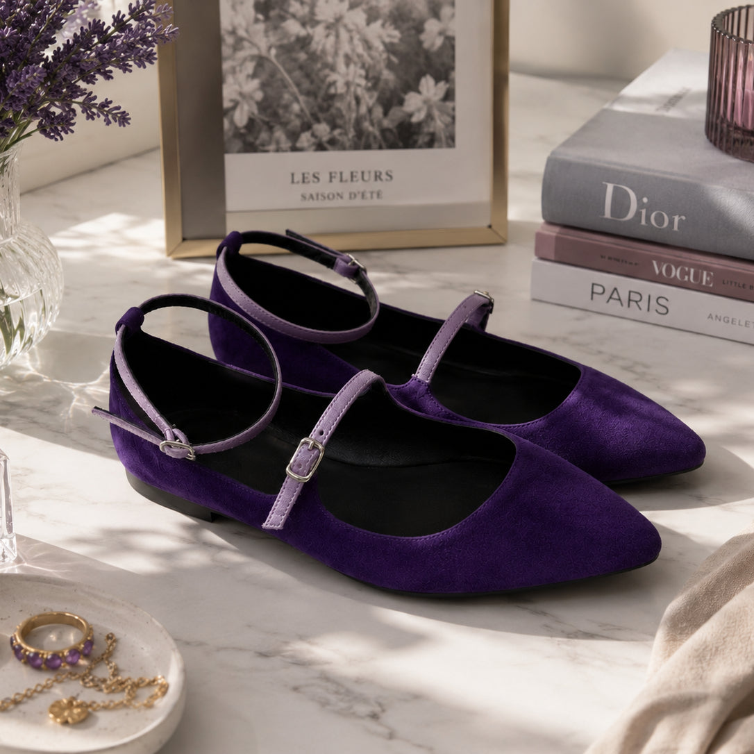 Auresia suede ankle-strap Mary Jane flats for women, view 1 of 3