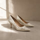 Erisella - leather pointed mid-heel pumps for women