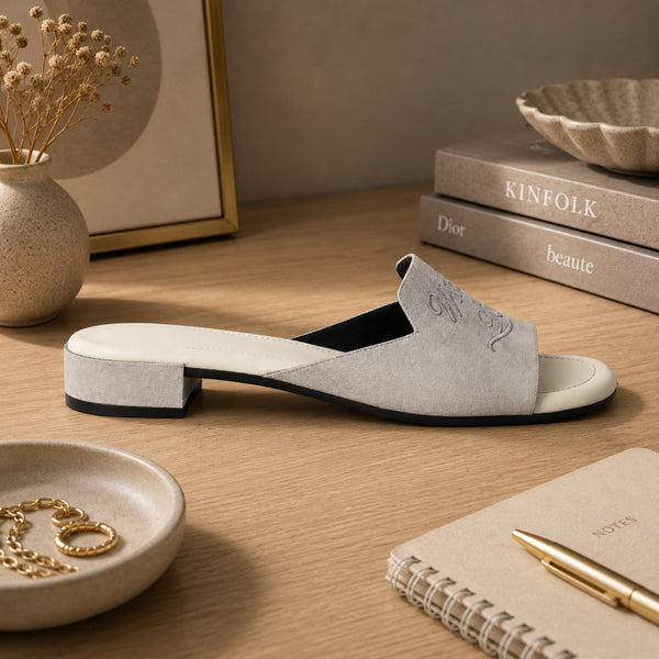 Lumivela suede low block-heel mule sandals for women, view 2 of 3