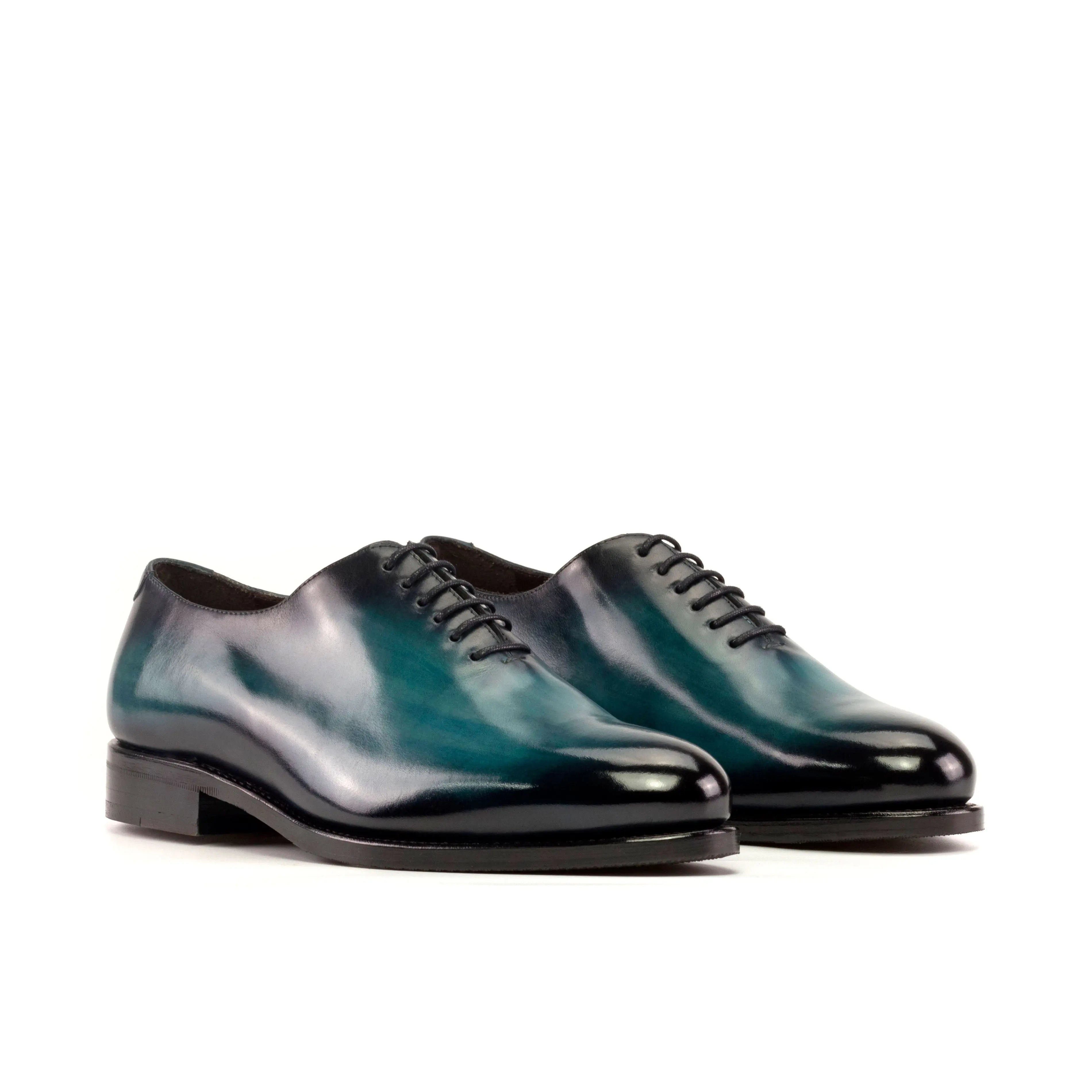 Arconya Navy - Leather patina Whole Cut oxford dress shoes. Big Sizes