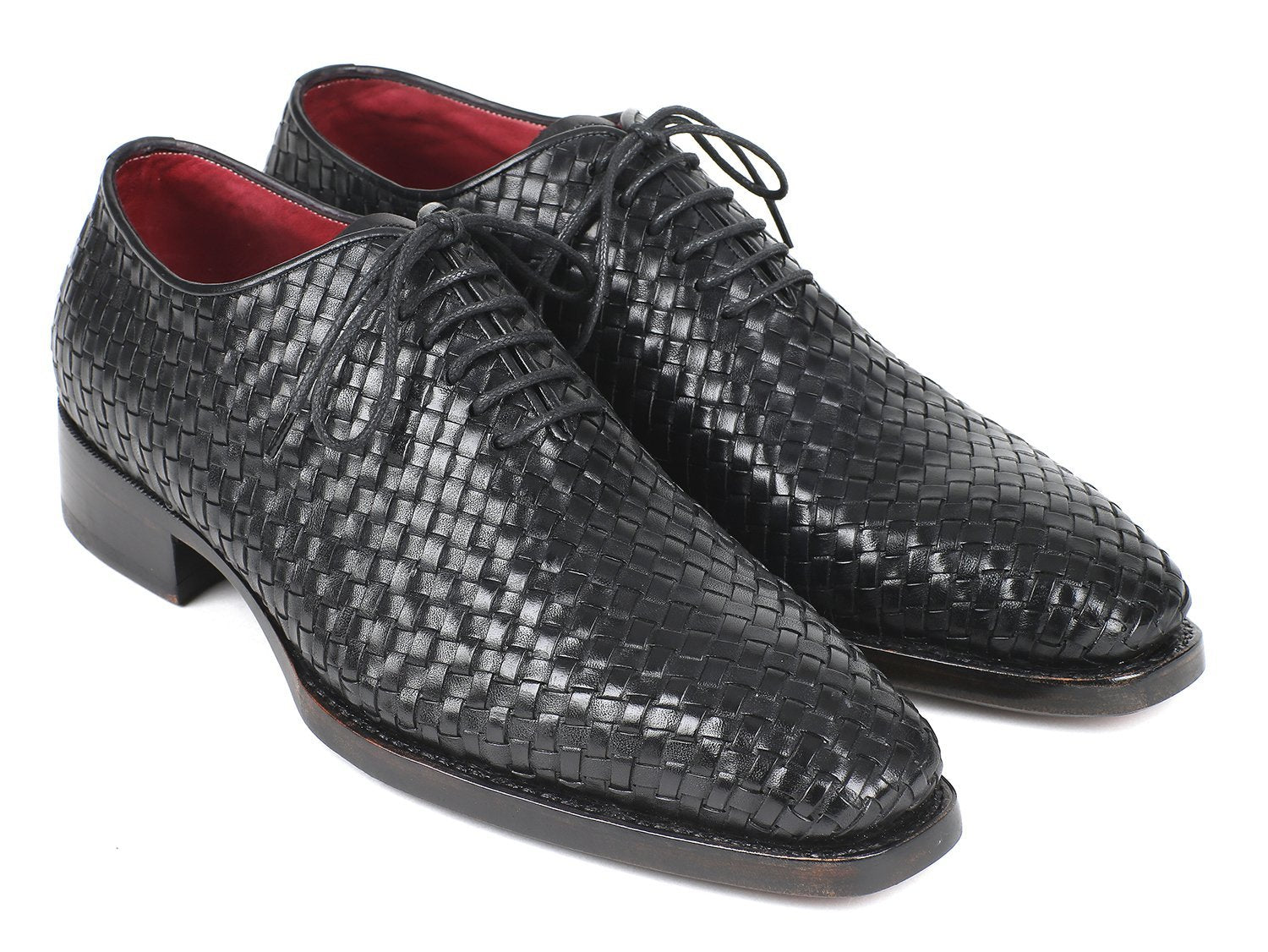 Luxx - Men's Red bottom woven leather oxford shoes