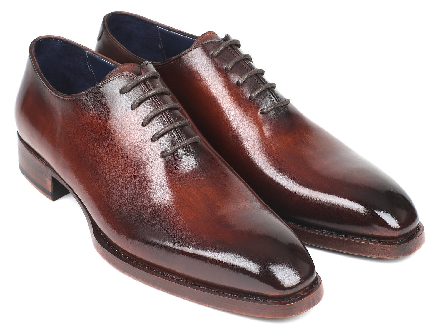 Goodyear Welted Wholecut Oxfords Brown Hand-Painted